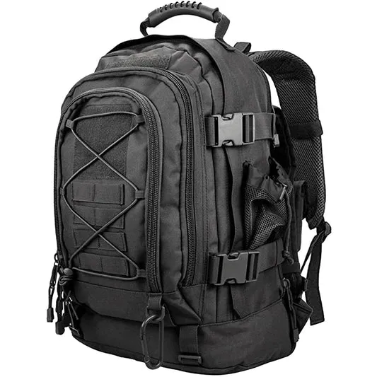 Black tactical outdoor backpack